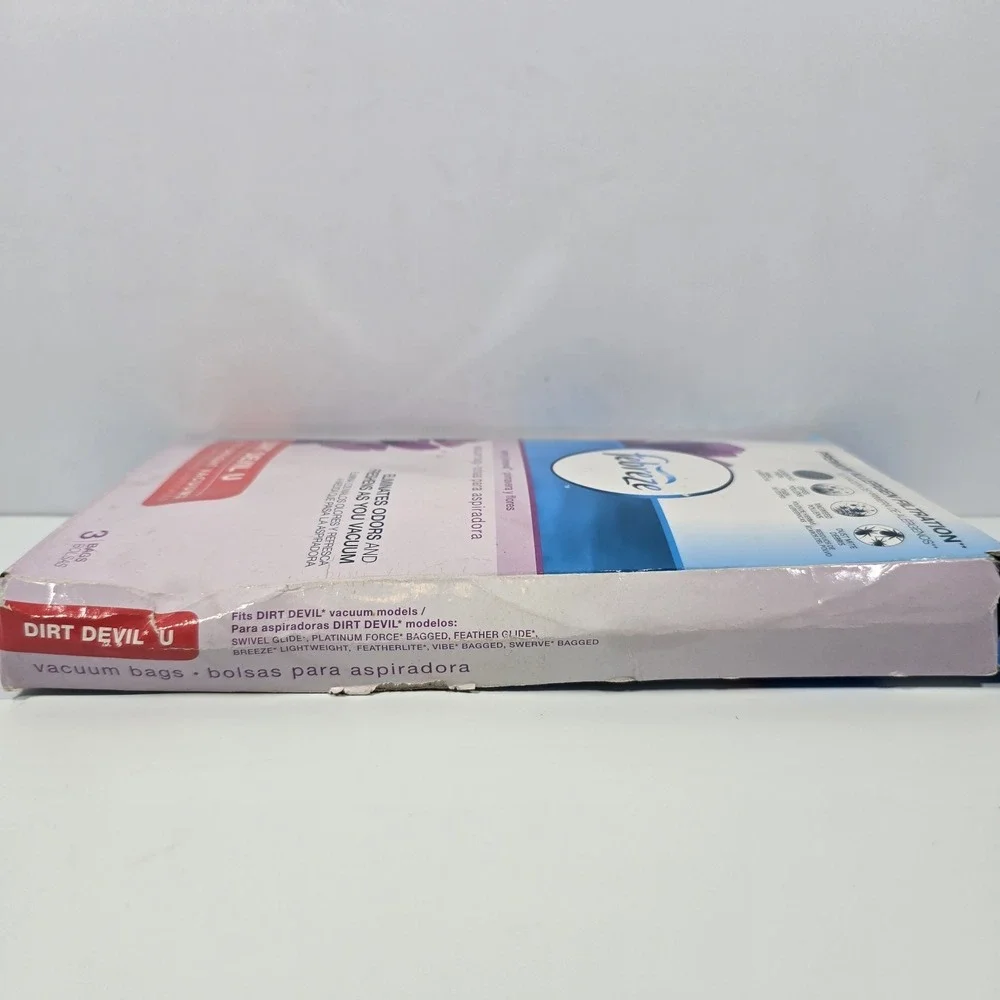 Febreze Dirt Devil U Vacuum Bags 3 Bags Premium Allergen Filtration
